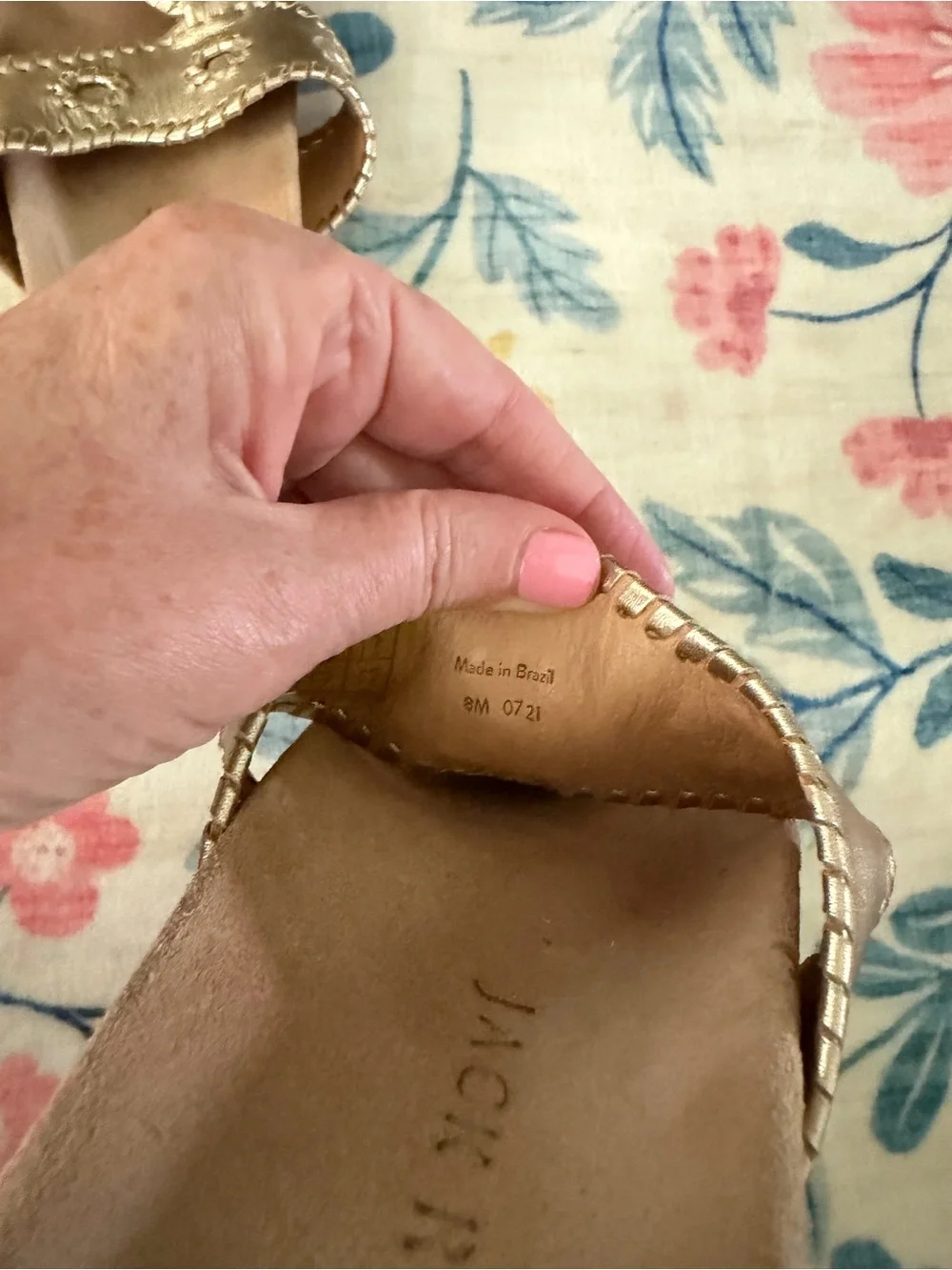 Jack Rogers Metallic Gold Toe-Post Sandals